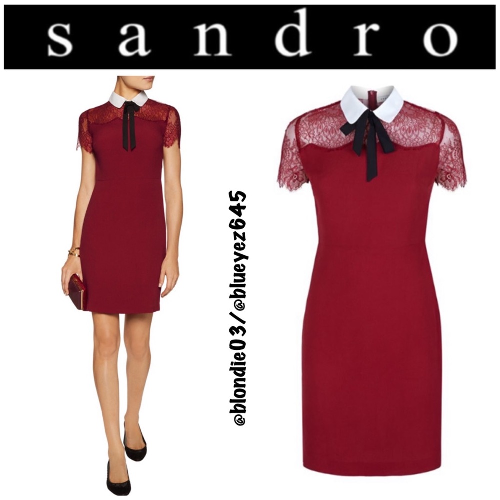Sandro “Renee” dress in crimson 2/M